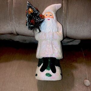 New old stock glitter Belsnickle standing Santa - 1990s does 1900 vintage look